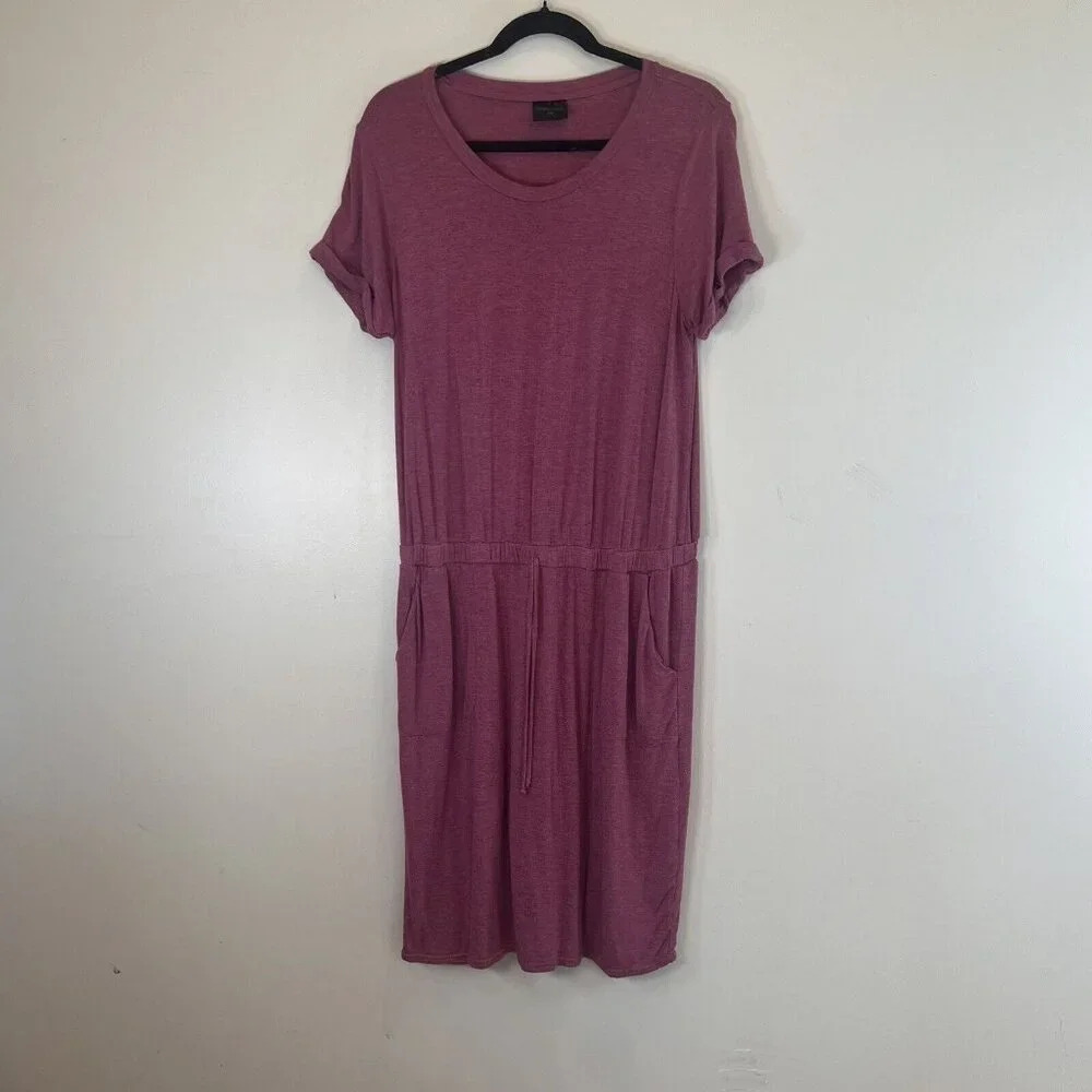 32 Degrees Cool Women's T Shirt Dress Pink Short Sleeve Elastic Waist Pockets